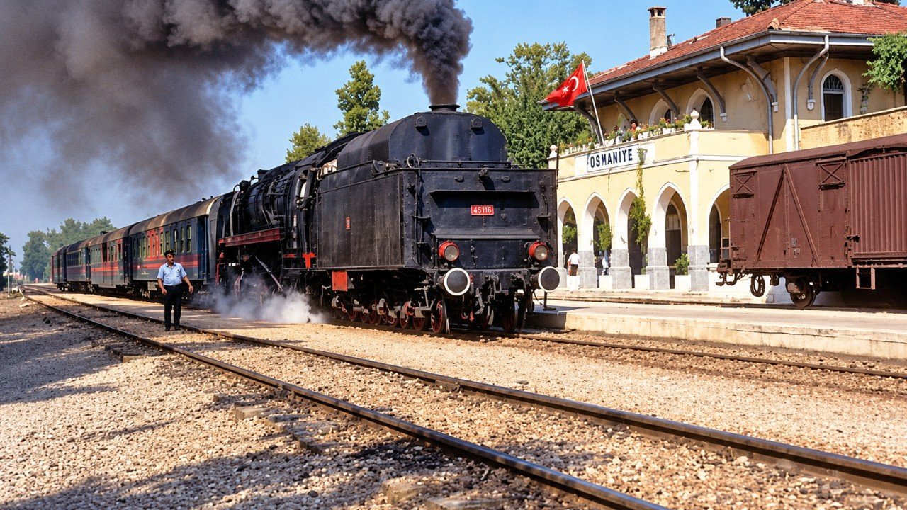 Osmaniye Garında Buharlı Tren